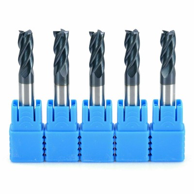 8mm Shank Tungsten Carbide 4 Flute End Mill CNC Milling Cutter HRC50 TIALN 60mm