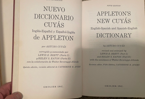 Appleton's New Cuyas Spanish-English Dictionary 1966 2 Volume Hardcover - Picture 5 of 6
