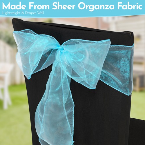 Silla de organza de boda fajas ancho lazo completo para decoración de fiesta 1x-100x - Imagen 10 de 391