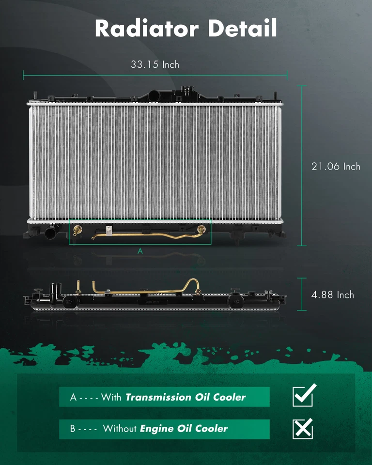 Radiador 2842 para transmisión automática Mitsubishi Eclipse 2006-2012 2,4 L 3,8 L Foto 2 de 4