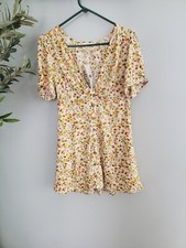 Urban Outfitters Bettie Twist- Front  Orange Floral Mini Dress Size Medium New 
