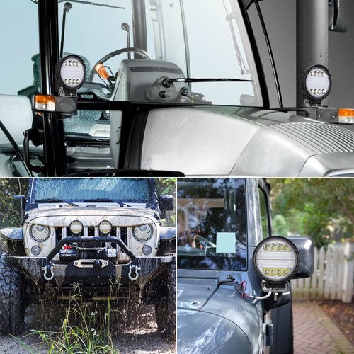 2x 5'' 300W Round LED Work Light Spot Flood Offroad Driving Fog Amber Lamp+Wire - Foto 5 di 10