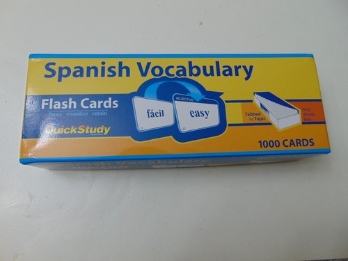Spanish Vocabulary Quick Study 1000 Flash Cards Tabbed by Topic - Picture 1 of 8