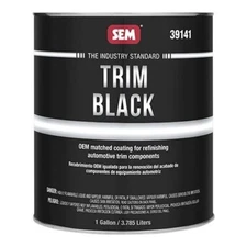 SEM Products 39141 Trim Black Auto Body Paint for Trim Components (Gallon)
