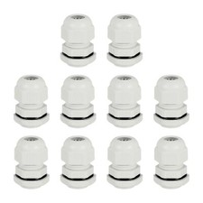 Nylon Cable Gland PG11 Waterproof Adjustable Locknut White for 5mm - 10mm Cab...