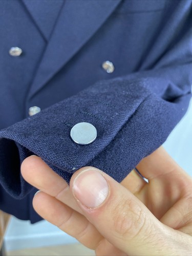 Chaqueta Blazer AQUASCUTUM (38R) Doble Pecho Azul Marino + Plata Pura 100% CACHEMIRA - Imagen 5 de 24