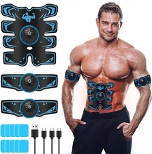 EMS Muscle Stimulator Rechargeable Abs Trainer Abdominal Toner Electronic Belts