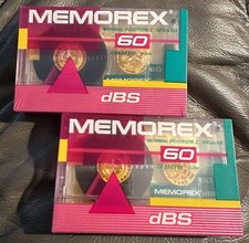 2 NEW SEALED Memorex dBS Type I 60 Minute Blank Cassette Audio Tapes