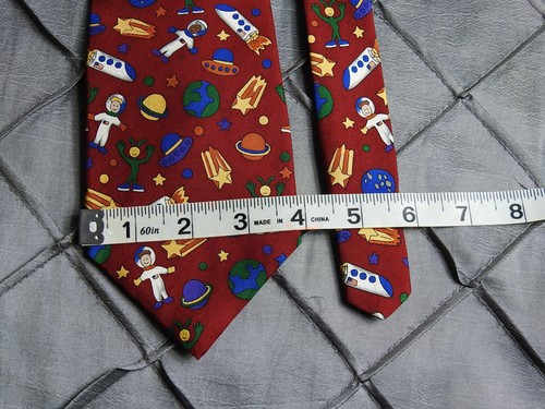 Save The Children Men's Neck Tie Kemen Age 12 Space Fun 55-1/4" - RED - Picture 4 of 4