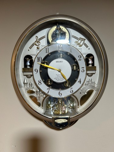 Seiko Melodies In Motion Musical Charming Bell - Clock Works - QXM321SRH READ!