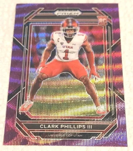 2023 CLARK PHILLIPS III RC Panini PRIZM Red / Purple WAVE ROOKIE Parallel #169