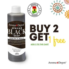 Liquid African Black Soap 8 oz. Pure Organic Unrefined Ghana Face & Body Wash