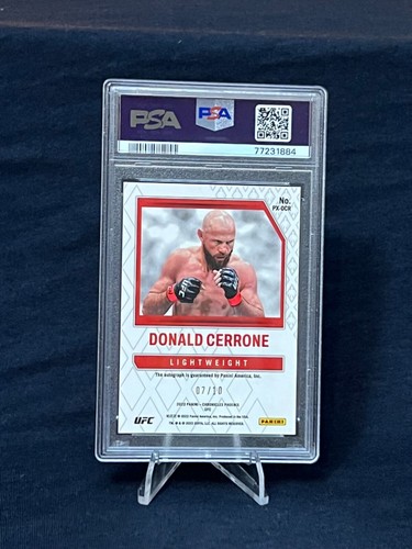 2022 Panini Chronicles UFC Donald Cerrone Phoenix Auto Gold /10 PSA 9 - Picture 2 of 3
