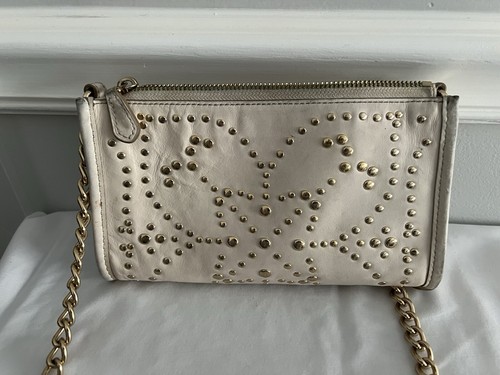 Coach stud Rivet Cream-Gold chain strap purse - Picture 2 of 16