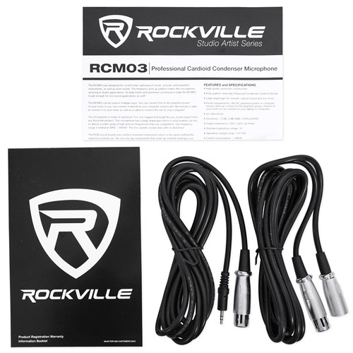 Rockville RCM03 Pro Recording Condenser Podcasting Podcast Microphone Mic - Picture 9 of 11