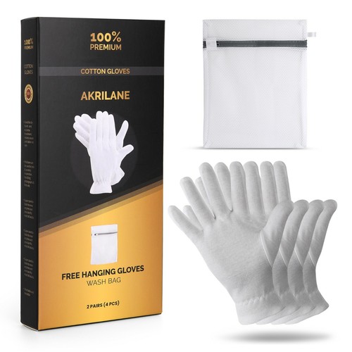 Cotton Gloves For Dry Hands Moisturizing Overnight Eczema Treatment Skin Spa - Picture 4 of 25