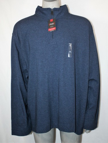 Van Heusen Mens 1/4 Zip Pullover Sweater Size 4XL Natural Flex Fabric Blue New - Picture 5 of 9