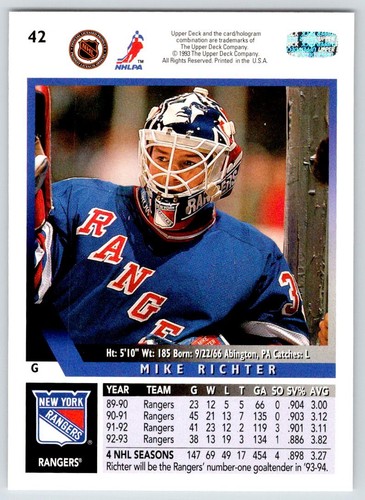 1993-94 Upper Deck 93 UD NHL Hockey Cards (1 - 175) - U-Pick From List - Photo 77 sur 321