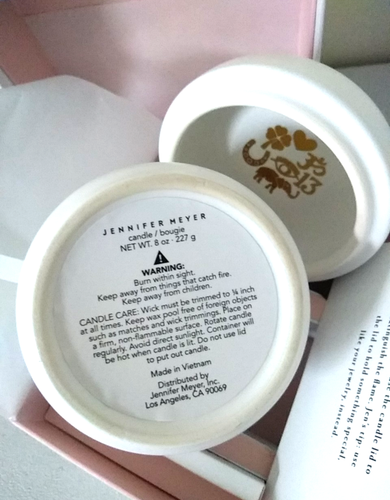 JENNIFER MEYER Soy/Paraffin Wax Candle Bougie Perfumee Beachy Scent 8oz/45BT NIB - Picture 5 of 19