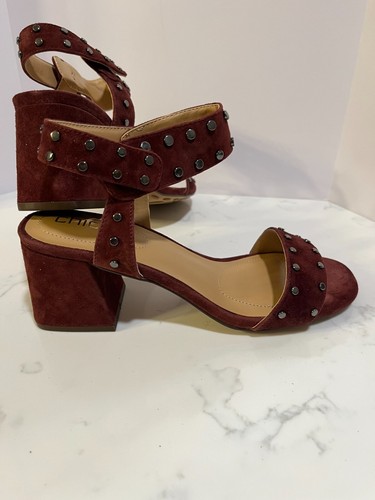 Chico's Veronica Style Brown Suede Grey Studs Buckle slip on Women's shoe Sz 7.5 - Picture 5 of 10