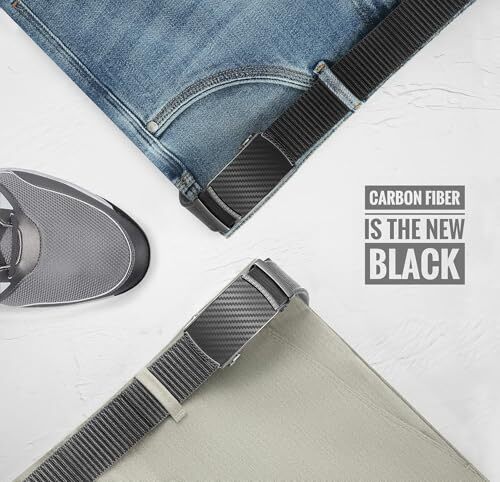 Ratchet Belts for Men - Casual Web Nylon Mens Belt 1 3/8" - Adjustable Top - Picture 3 of 14