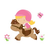 Horse Girl Decal Wall Art Mural Pink Pony Baby Nursery Farm Animals Stickers Horse Girl Decal Wall Art Mural Pink Pony Baby Nursery Farm Animals Stickers