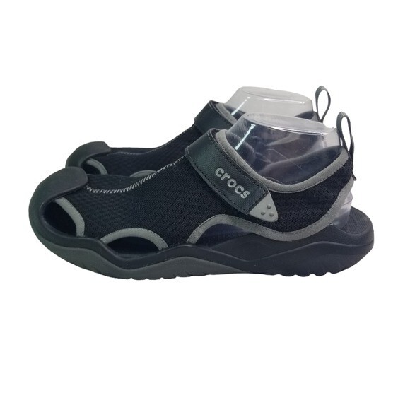 Crocs Swiftwater mesh black gray mesh deck water shoes men