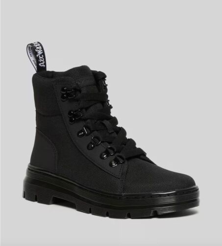 Dr. Martens AirWair Combs W Poly Combat Boots Black 25110033 Women's Size US 9 - Picture 3 of 7