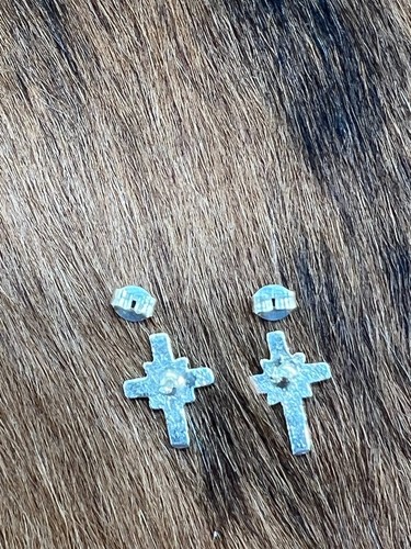  STERLING SILVER ~ CROSS ~ EARRINGS - Bild 3 von 3