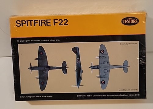 Testors Spitfire F22 1/72 Scale Sealed Model Airplane Kit Vintage 1978 - Picture 2 of 6