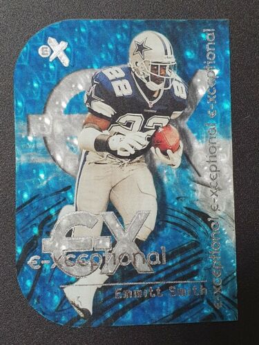Fleer EX E-Exceptional Blue Emmitt Smith SP 2000 raro Jambalaya como 78/100 Salón de la fama - Imagen 2 de 4