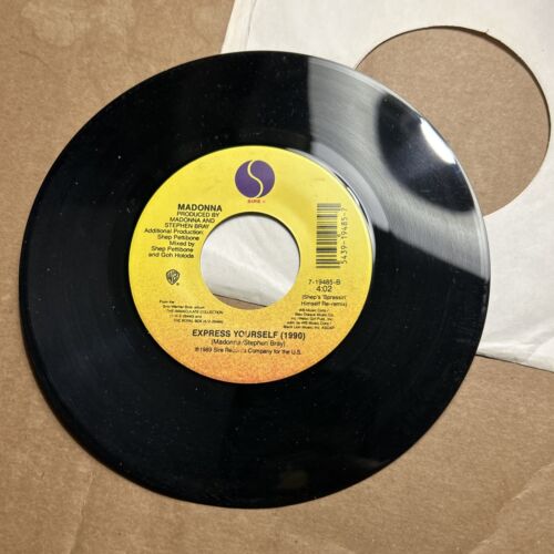 Madonna Express Yourself 1990/Justify My Love Cider Records 45 - Picture 3 of 4