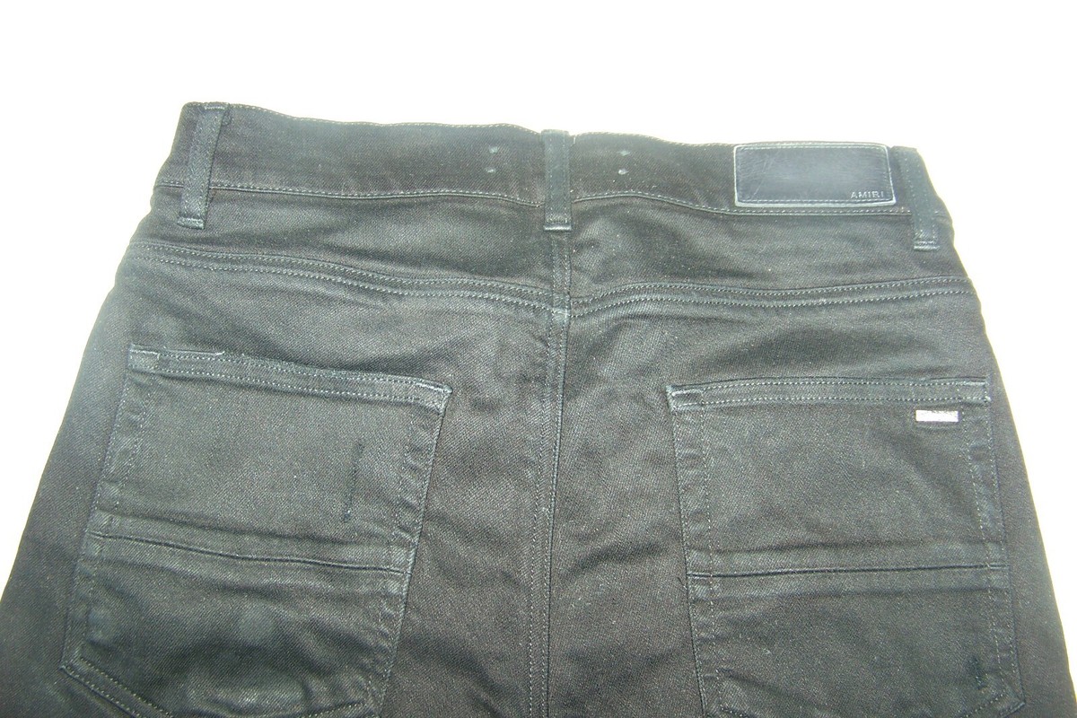 AMIRI MX1 Jeans distressed black with black patch, size 29, inseam is 34