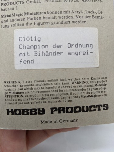 Fantasy Metal Magic Champion Der Ordnung Metal Miniature - Picture 6 of 10