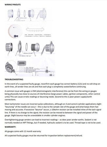 5 Gauge Set Electronic, Programmable Pulse Speedo Vintage Beige HotRod Ford Chev - Bild 10 von 11