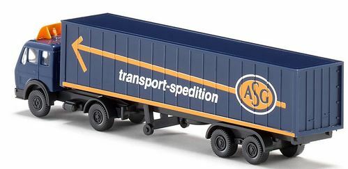 WIKING 095003 Scala N Camion MB con semirimorchio trasporto container ASG - Foto 3 di 3