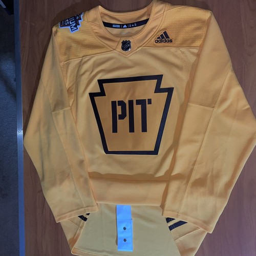 adidas Pittsburgh Penguins Keystone 2019 NHL Stadium Serie Übungstrikot 52