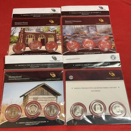 32x 2010-2019 America The Beautiful 3-Coin Quarter Sets P&D&S US Mint - Picture 6 of 9