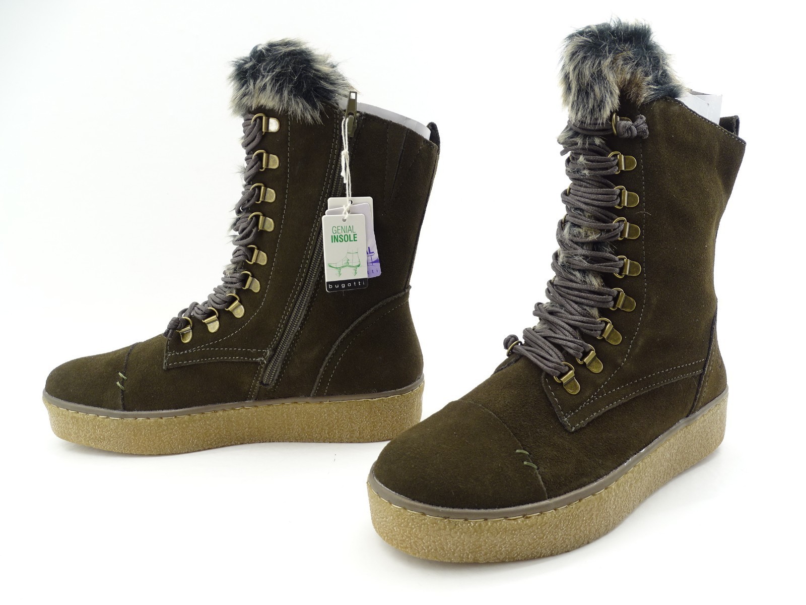 Bugatti Damen SchnürStiefel Wildleder, Optik Stiefel Stiefeletten Leder Neu Gr 41 Bugatti Damen SchnürStiefel Wildleder, Optik Stiefel Stiefeletten Leder Neu Gr 41