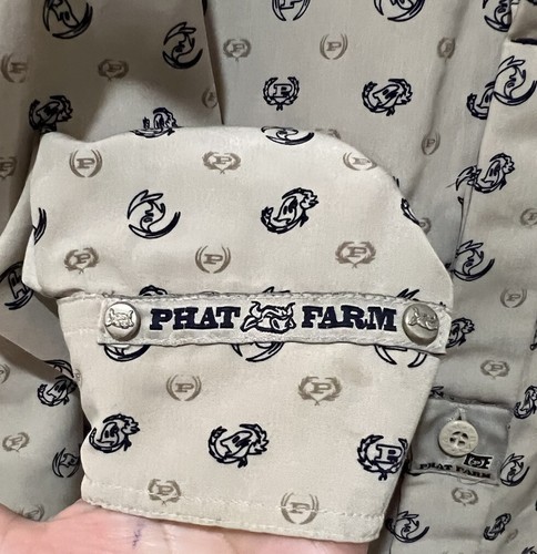Camisa Phat Farm Talla XL Para Hombres Calce Relajado Abotonada Manga L con Bolsillo Usada en Excelente Condición - Imagen 5 de 12