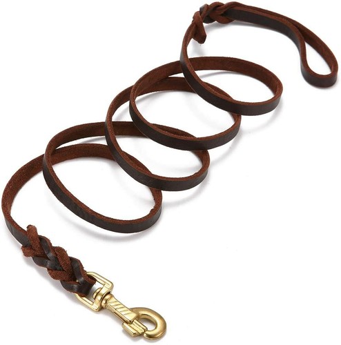 Genuine Leather Dog Leash Braided Heavy Duty Training Lead for Medium Large Dogs - Picture 10 of 12