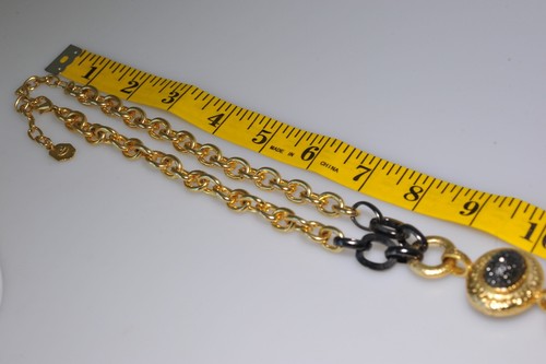 Large GRAZIANO Chunky Jeweled Necklace long tassel Signed VTG Jewelry PZ9 - Picture 12 of 16