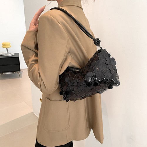 Women's Personalized Fashion Handbag Shiny Sequin Shoulder Bag Party Tote Bag - Picture 4 of 13