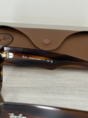New Ray-Ban Mega Wayfarer Sunglasses 0840S 954/33 Striped Havana_Crystal Brown - Imagen 8 de 9