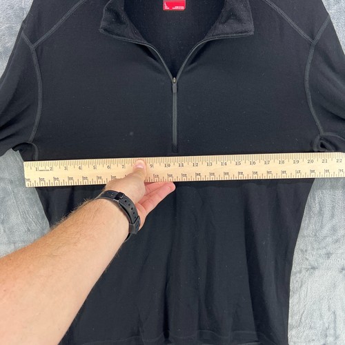 Icebreaker Men's Classic Merino 260 1/4 Zip Long Sleeve Sz Large Black - Picture 13 of 19