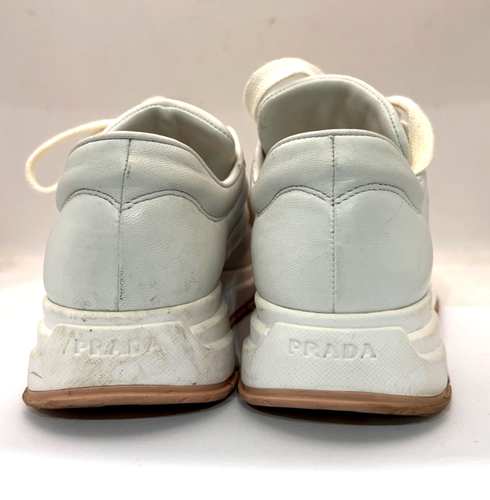 Authentic!! Prada Prax 01 White Ladies Leather Sneakers Shoes In Box - Size 35 - Picture 5 of 10