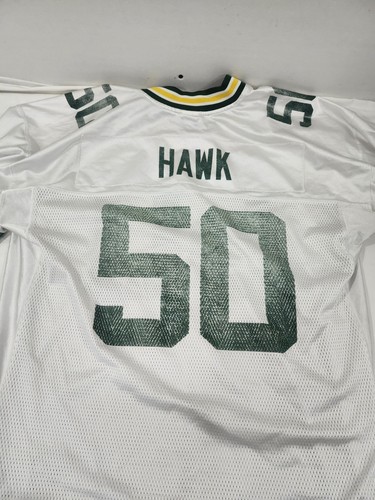 Vintage Green Bay Packers Jersey XL Mens 50 White Reebok NFL Authentic #50 Hawk - Picture 6 of 8