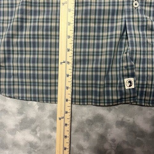 New DUCK HEAD Camden Men's SIze XL Plaid Blue Yellow Stretch Button Front - Picture 8 of 9