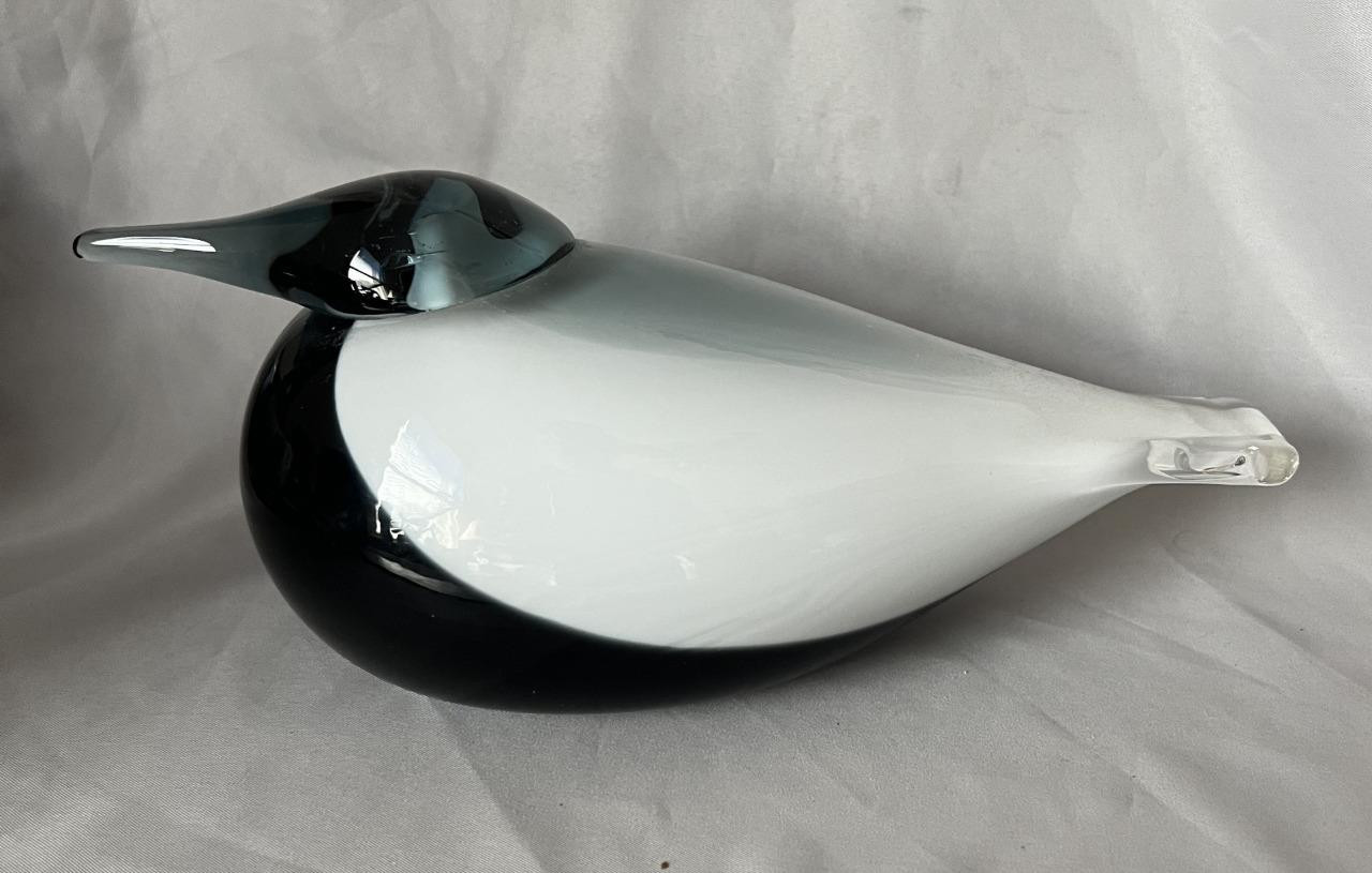工芸品  birds oiva toikka SMEW Oiva Toikka Iittala Smew Bird Nuutjarvi Art Glass Large