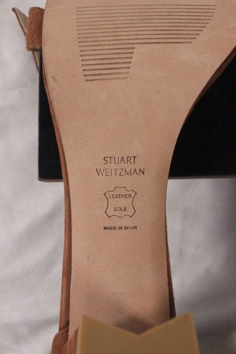 Stuart Weitzman Tan Suede Strappy High Heel Sandals Size 8 Made In Spain - Picture 6 of 6